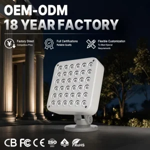 Facade Floodlighting Landscape Sculpture IP65 AC85-265V 24W High Lumen Monochromatic Exterior Square Flood Light TLZ24-M1-C1