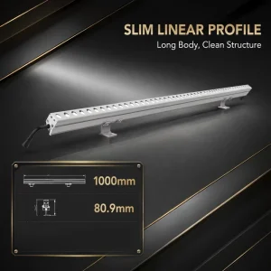 Facade Lighting IP67 High Rise DMX RGB LED Linear Aluminum Wall Washer Light for Architectural Buildings