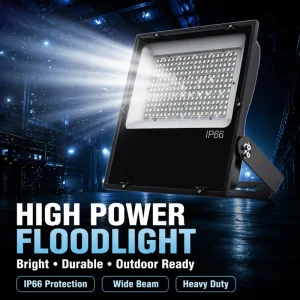 Factory 140° Ultra Wide Beam LED Floodlight IP66 Aluminum Housing AC220V 6000K for Warehouse Garden Construction Site