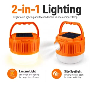 Factory 2400mAh ABS+PC 5730 LED Solar Camping Lantern for Tents Portable Rechargeable Solar Camping Light