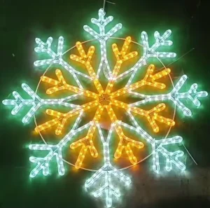 Factory Creative Outdoor Shaped Lamps Form Snowflakes Christmas Decoration LED Snowflake Light Holiday Landscape RGB