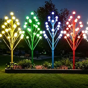Factory Custom IP65 Waterproof LED Tree Shape Landscape Light RGB Color Ball Light Outdoor Park Garden Road Decoration Lighting