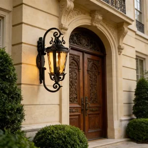 Factory Custom Outdoor Wall Light Classic Black Outside Wall Light for Home Outdoor Aluminum Glass LED Sconces Wall Lamps