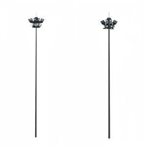 Factory Direct 15m 45m Adjustable High Mast Steel Light Pole Hot Dip Galvanized Surface 10 Year Warranty Stadium Road LED IP68