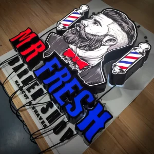 Factory Direct Custom Barber Shop Acrylic LED Channel Letters Face Lit Logo Sign Commercial Storefront Business Sign