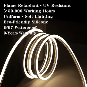 Factory Direct Flame Retardant 20*20mm LED Neon Light Strip DC 12V 24V for Outdoor Indoor Wall Ceiling