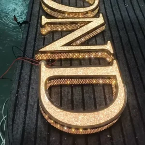 Factory Direct High-Brightness Diamond LED Letters Durable Acrylic Face Metal Signage for Shops & Restaurants