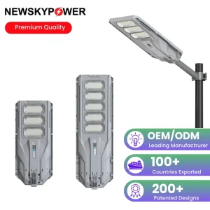 Factory Direct High Lumen 600W 1000W ABS Integrated LED Solar Street Light with Motion Sensor & Remote Control