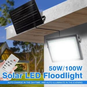 Factory Direct Integrated Foldable Solar Floodlight Outdoor IP65 Waterproof Smart Light-Sensing LED Courtyard