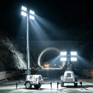 Factory Direct Outdoor Road Construction Hydraulic Mast Mobile Light Tower Solar Light Tower Portable LED Light Tower