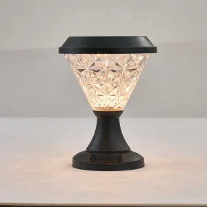 Factory Direct Outdoor Solar Garden Light Round Pillar Cap Remote Photosensitive Villa Fence Landscape Solar Garden Light Lamp