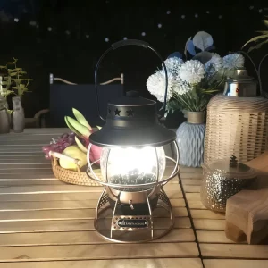 Factory Direct STOCK IP44 Waterproof Vintage Dome Camping Lantern Dimming LED Warm White Light Stamped Steel USB Rechargeable