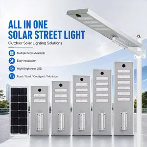 Factory Direct Sale Outdoor Road Lamp Waterproof IP66 50W 100W 150W 200W 250W Aluminum Material Integrated LED Solar Streetlight