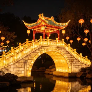 Factory Direct Stone Bridge Lantern Bridge LED Lighting for Garden CE RoHS