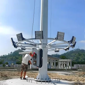 Factory Direct Supply Polygonal Steel Hot Dip Galvanized High Mast Light Adjustable Lamp Pole Electrical Equipment 18m 50m