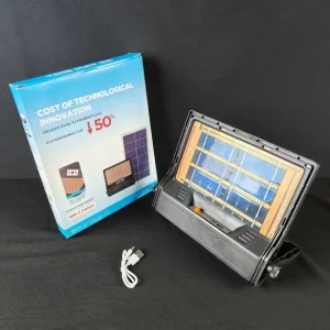 Factory Double Sided Rechargeable Work Light Durable IP65 200W Solar Charging ABS Materials Emergency Flood Light