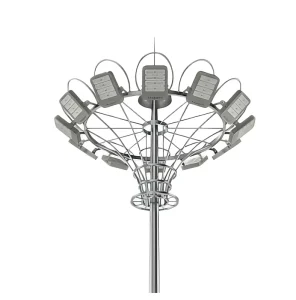 Factory Export High Mast Induction Light Pole 15M Football Stadium Lighting Custom 400W IP66 Hot dip