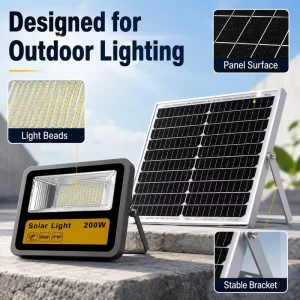Factory High Efficiency Super Bright IP66 Waterproof Outdoor Led Solar Panel Flood Lights Adjustable Bracket 30W 60W 120W 200W