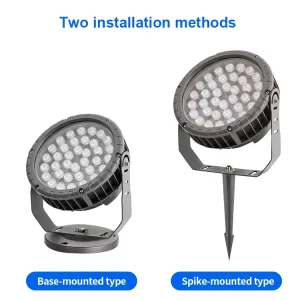 Factory High Power Outdoor Landscape Garden Spot Lighting Round Shaped Die Cast Aluminum Decoration Led Flood Lights