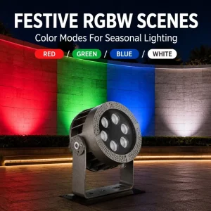 Factory IP66 Waterproof RGB LED Flood Light Remote Control 16 Color Changing Outdoor Garden Landscape Spotlight
