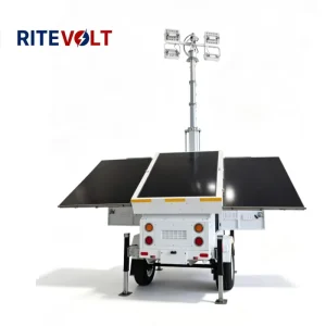 Factory Lithium-Powered LED Flood Light Tower with Mobile Trailer for Portable Outdoor Use