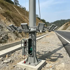 Factory OEM 18m/22m High Mast Pole with 300W IP66 Hot-Dip Galvanized LED Flood Light for Mining Sites