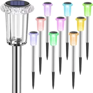 Factory Popular Outdoor New LED Solar Courtyard Decorative Light Stainless Steel Garden Path Lights Landscape Lighting Lawn Lamp