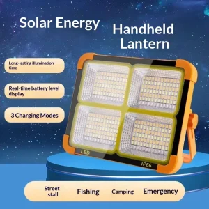 Factory Portable Rechargeable LED Flood Light, White and Warm Light, 4 Flash Modes, 4 Brightness Levels, Outdoor Emergency Camping Lamp