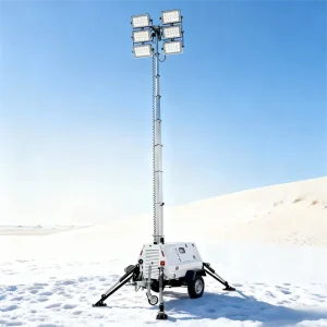 Factory Price Electric Hydraulic Lifting Rod with diesel Generator Light Tower Equipped with 4 500 watt 1000 watt LED Lights