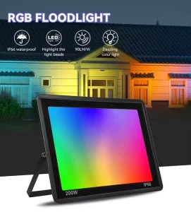 Factory Price RGB IP66 COB LED Flood Light 120 Beam Angle Remote Control Aluminum Outdoor Garden Park