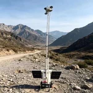 Factory Price Solar Panel Trailer Mobile Surveillance Trailer with 6m Electric Mast for Parking Lot Monitoring