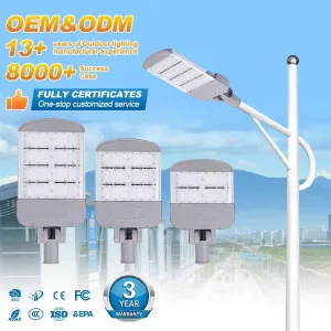 Factory Remote Control LED Street Light IP65 Rating Waterproof Aluminum Alloy ABS 50 200W Outdoor Street Lights