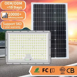 Factory Solar Flood Light Outdoor Waterproof Remote Control 100W 200W 300W 400W SMD Led Solar Garden Lamp High Power