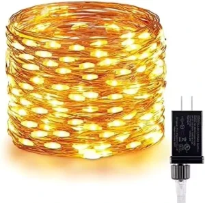 Fairy Lights Remote 8 Modes Timer 66ft 200LED Warm White IP44 Plug Waterproof Plug Bedroom Home Girls’ Rooms Garden Christmas
