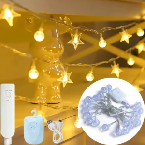 Fashion Exterior Waterproof Star Decoration Lights for Wedding Birthday Ramadan Festival Home Patio Garden Ambient Decor Lamp