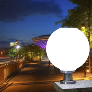 Fence Gate Lamp LED Globe Pillar Garden Path Villa Landscape Lawn Light Crystal Glass Ball Outdoor Pillar Light