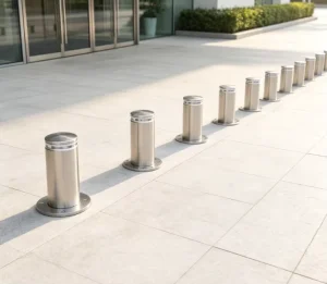 Fixed Heavy Duty Security Bollard 304 Stainless Steel Surface Mount Safety Barrier for School & Hospital Access Control