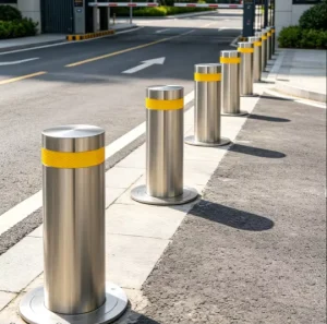 Fixed In-Ground 304 Stainless Steel Bollard with Deep-Root Installation for Impact Resistance and High-Traffic Safety