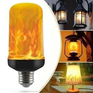 Flame Light Bulb E27 Christmas Decor LED Flickering Fire Simulated Lamps 3W Fire Lights for Indoor Outdoor Garden Holiday Decor