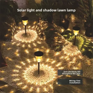Flashing Solar ABS Material Garden Landscape Light Stake with Ni-MH Battery LED 1800K Warm White and Shadow Lawn Light