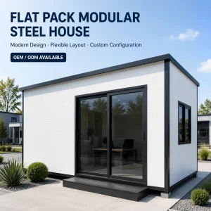 Flat Pack Modular Steel House Prefabricated Portable Building for Garden Office Resort Accommodation
