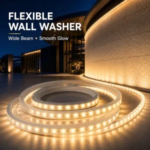 Flexible LED Wall Washer Strip Light 5m Wide Beam Uniform Lighting for Building Facade Arch Bridge Landscape Decoration