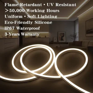 Flexible Neon Strip Light 24V 12V Dot-free 120leds Silicone Tube IP67 Waterproof Custom Colors for Hotel Park Building Outline
