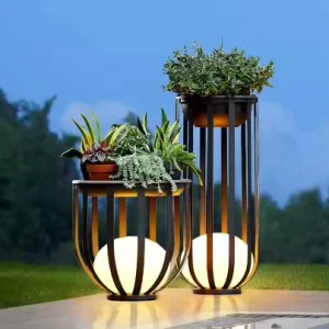 Flower Frame Pot Lamp Landscape Lighting Outdoor Villa Terrace Community Road Solar Garden Lawn Light
