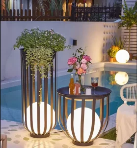 Flower Frame Pot Lamp Landscape Lighting Outdoor Villa Terrace Community Road Solar Garden Lawn Light