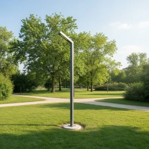 Foldable 40W AC Garden LED IP65 Anti Rust Aluminum Alloy Street Lamp Pole with 6m-14m Adjustable Length Single Arm