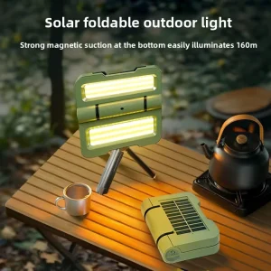Foldable LED Solar Camping Emergency Light with Home Power Backup and One-Key Press