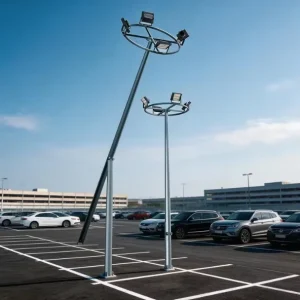 Foldable Octagonal High Mast Light Pole with LED Floodlights for Stadium & Airport