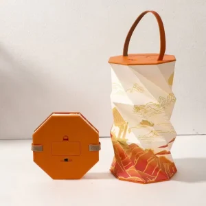 Folding Paper Lamp Warm White LED Battery Powered Portable Projection Lamp for Mid-Autumn Festival