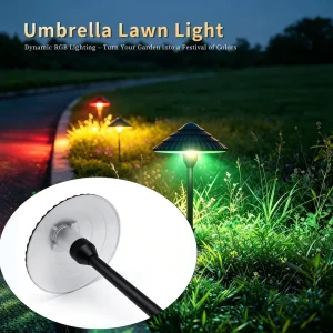 Freestanding Umbrella-Shaped Aluminum LED Lawn Light for Outdoor Garden Landscape Lighting